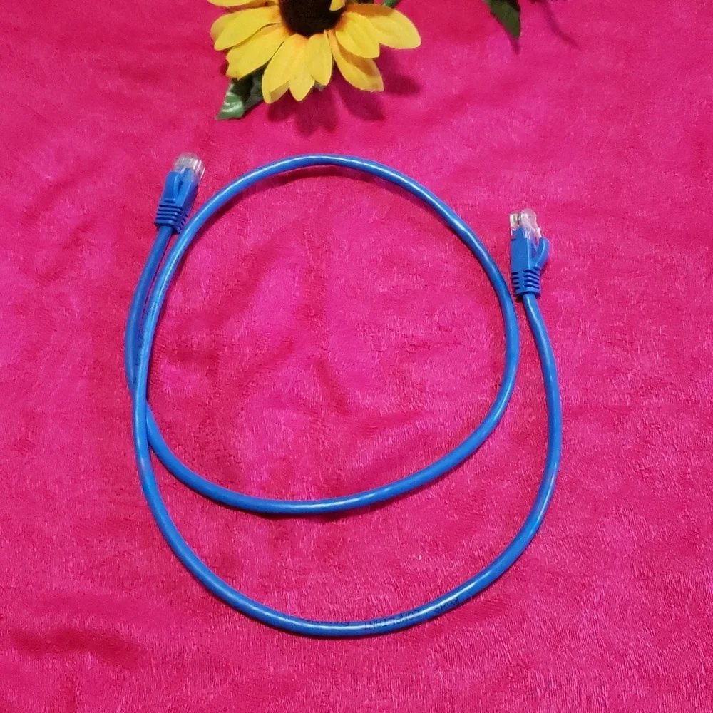 Ethernet Cable Cat 5e patch cord length 3 feet Blue 
